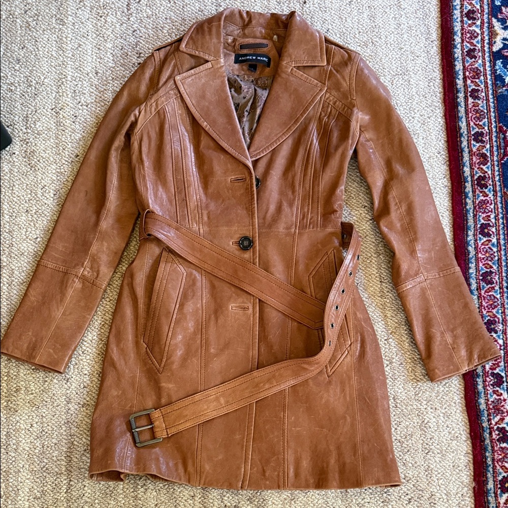 Andrew Marc Brown Leather Jacket
